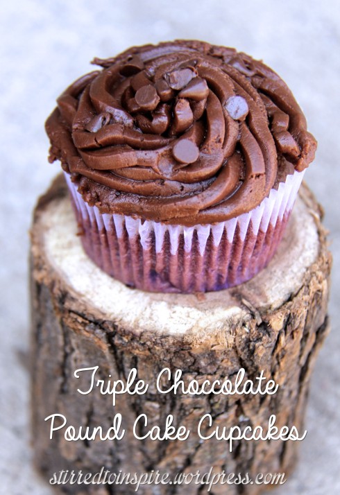 Triple Chocolate Pound Cake Cupcakes by Stirred to Inspire