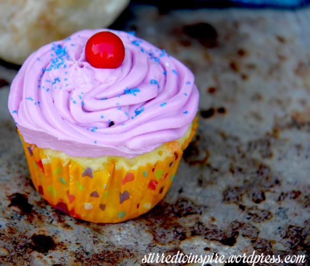 Funfetti Cupcake with Bubblegum Frosting